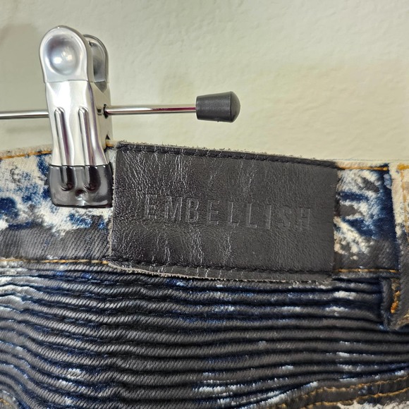 EMBELLISH NYC Men's Textured Button & Zipper Splash Denim Jeans Sz 36 - Picture 8 of 15